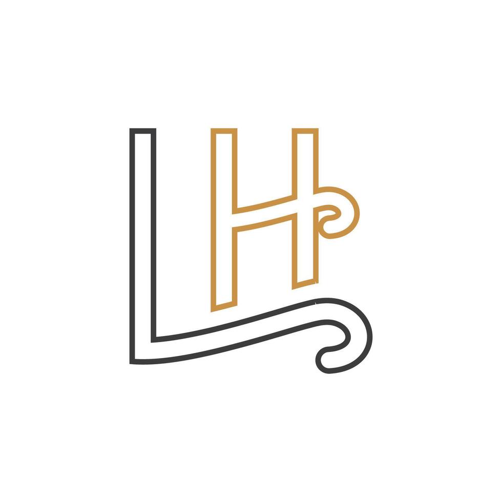 Initiale Brief lh Logo oder hl Logo Vektor Design Vorlage