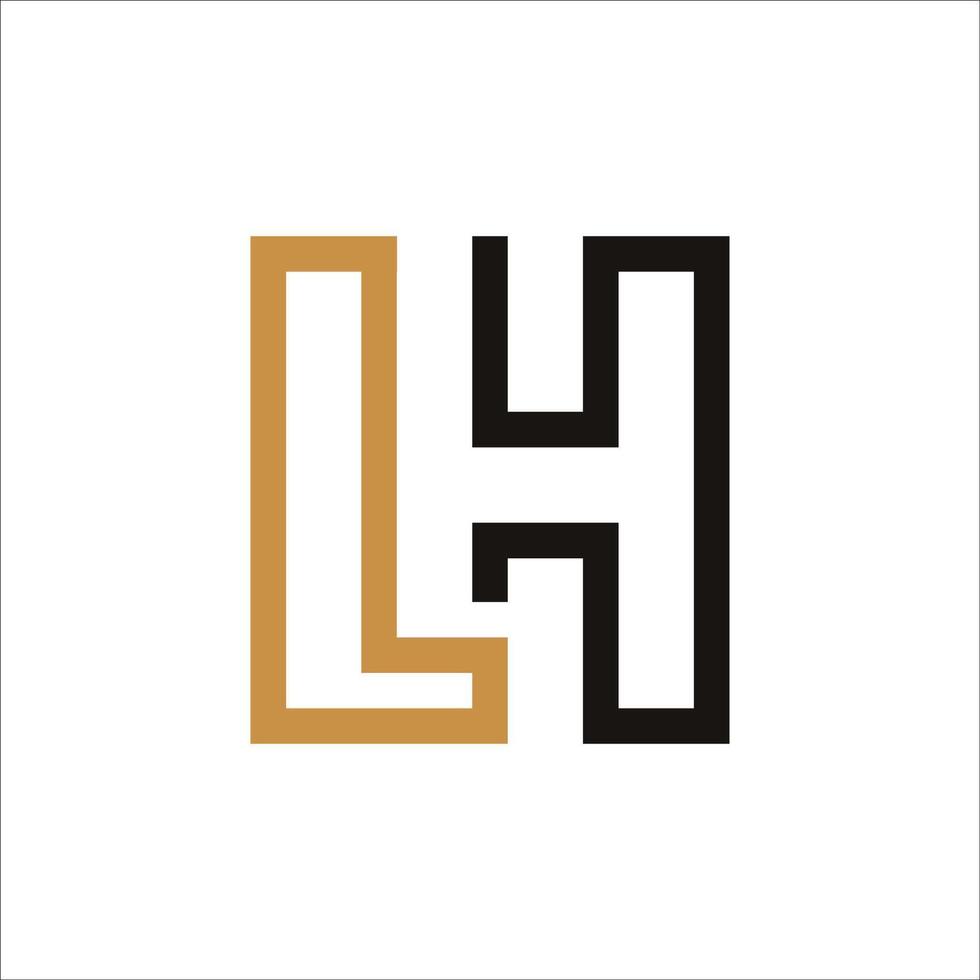 första brev lh logotyp eller hl logotyp vektor design mall