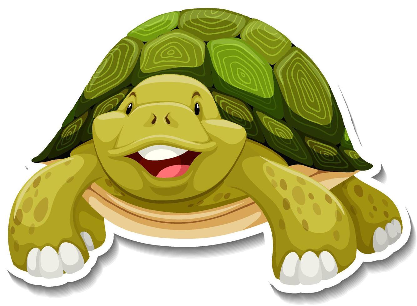 niedlicher Schildkröten-Tier-Cartoon-Aufkleber vektor