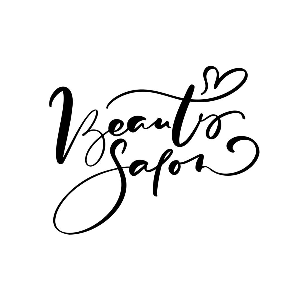 Kalligraphie-Schriftzug-Text-Schönheitssalon. Logo modernes Design Vektor-Illustration flache Logo Barbier vektor
