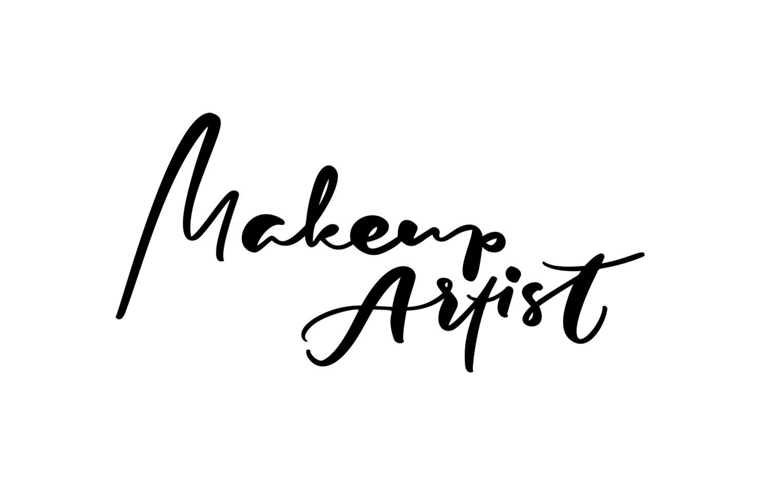 kalligrafi bokstäver text make up artist. logotyp modern design vektor illustration platt logotyp frisör utbildning