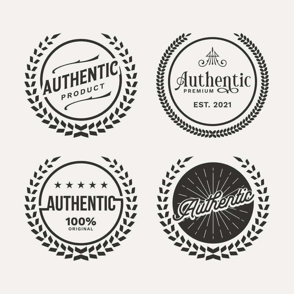 authentisches Logo-Abzeichen-Set-Bundle. Retro-Insignien Vintage oder Logos eingestellt. Vektordesignelemente, Geschäftszeichen, Logos, Identitäten, Etiketten, Abzeichen und Objekte. vektor