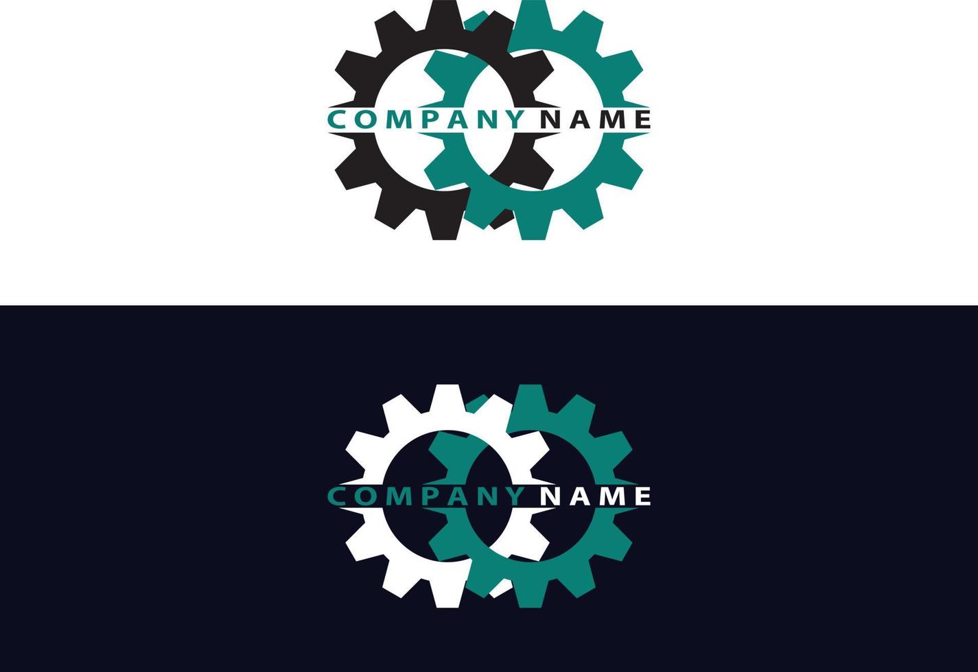enkel och modern logotyp med två växlar vektor