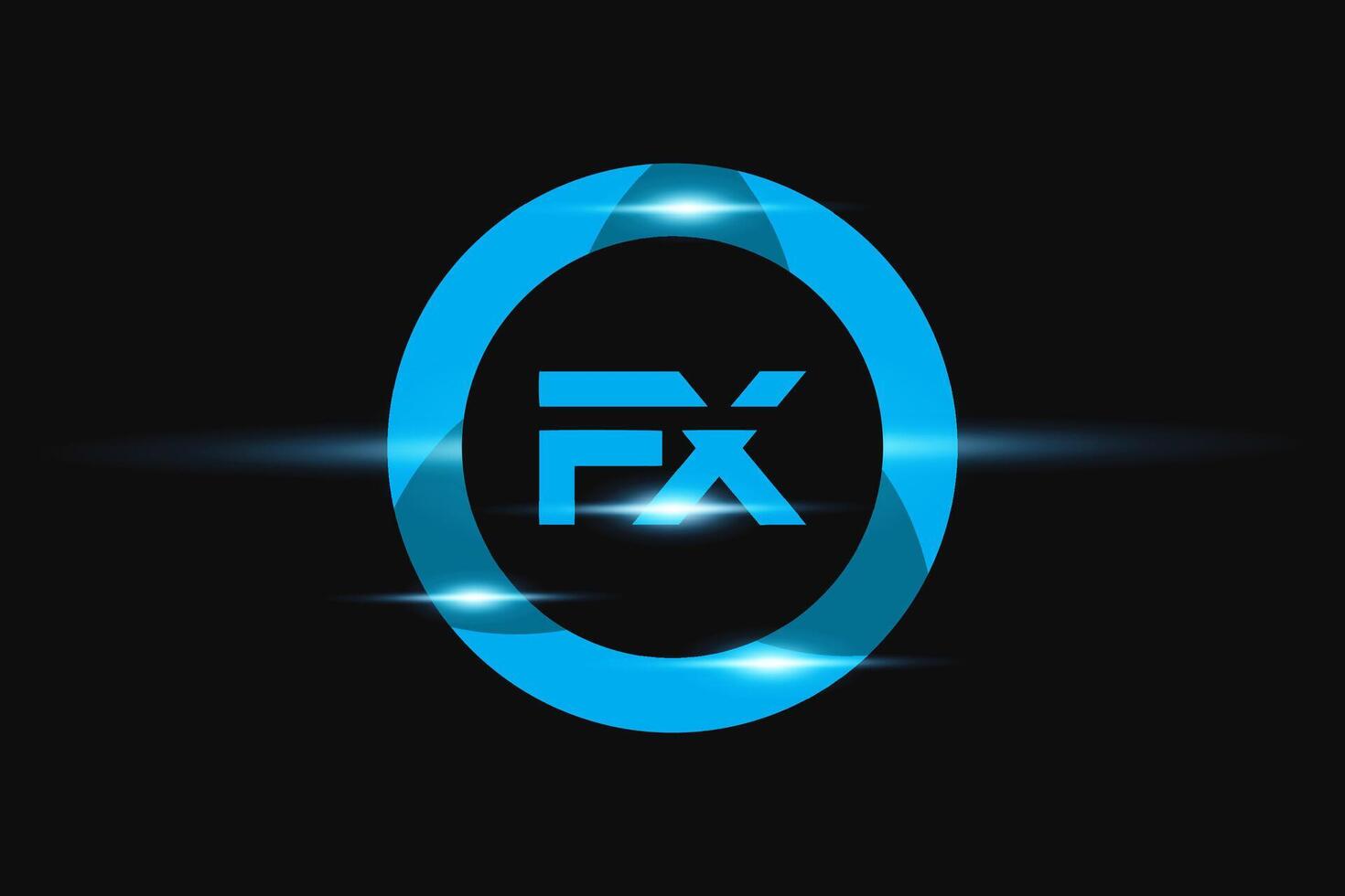 fx Blau Logo Design. Vektor Logo Design zum Geschäft.