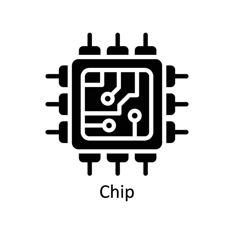 Chip Vektor solide Symbol Stil Illustration. eps 10 Datei