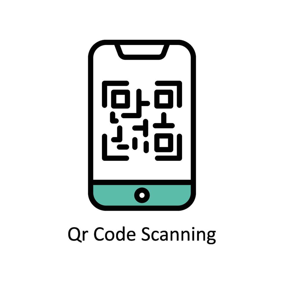 qr Code Scannen Vektor gefüllt Gliederung Symbol Stil Illustration. eps 10 Datei