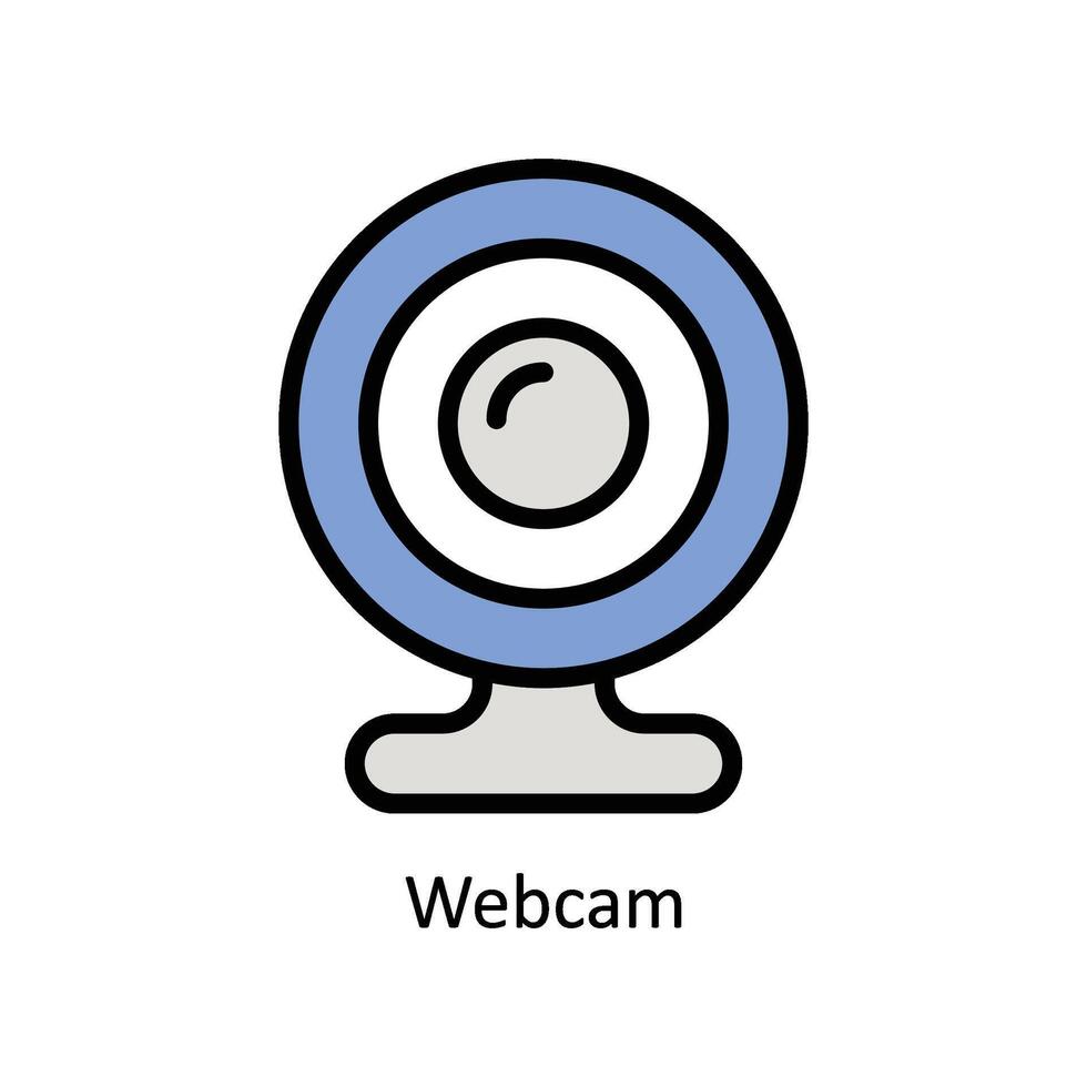 Webcam Vektor gefüllt Gliederung Symbol Stil Illustration. eps 10 Datei