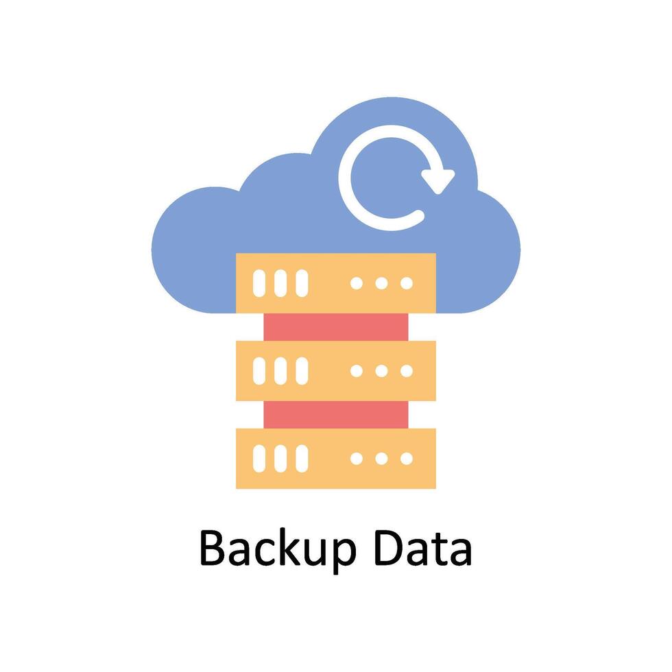 säkerhetskopiering data vektor platt ikon stil illustration. eps 10 fil