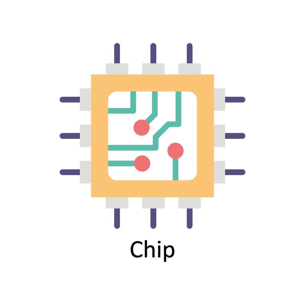 chip vektor platt ikon stil illustration. eps 10 fil