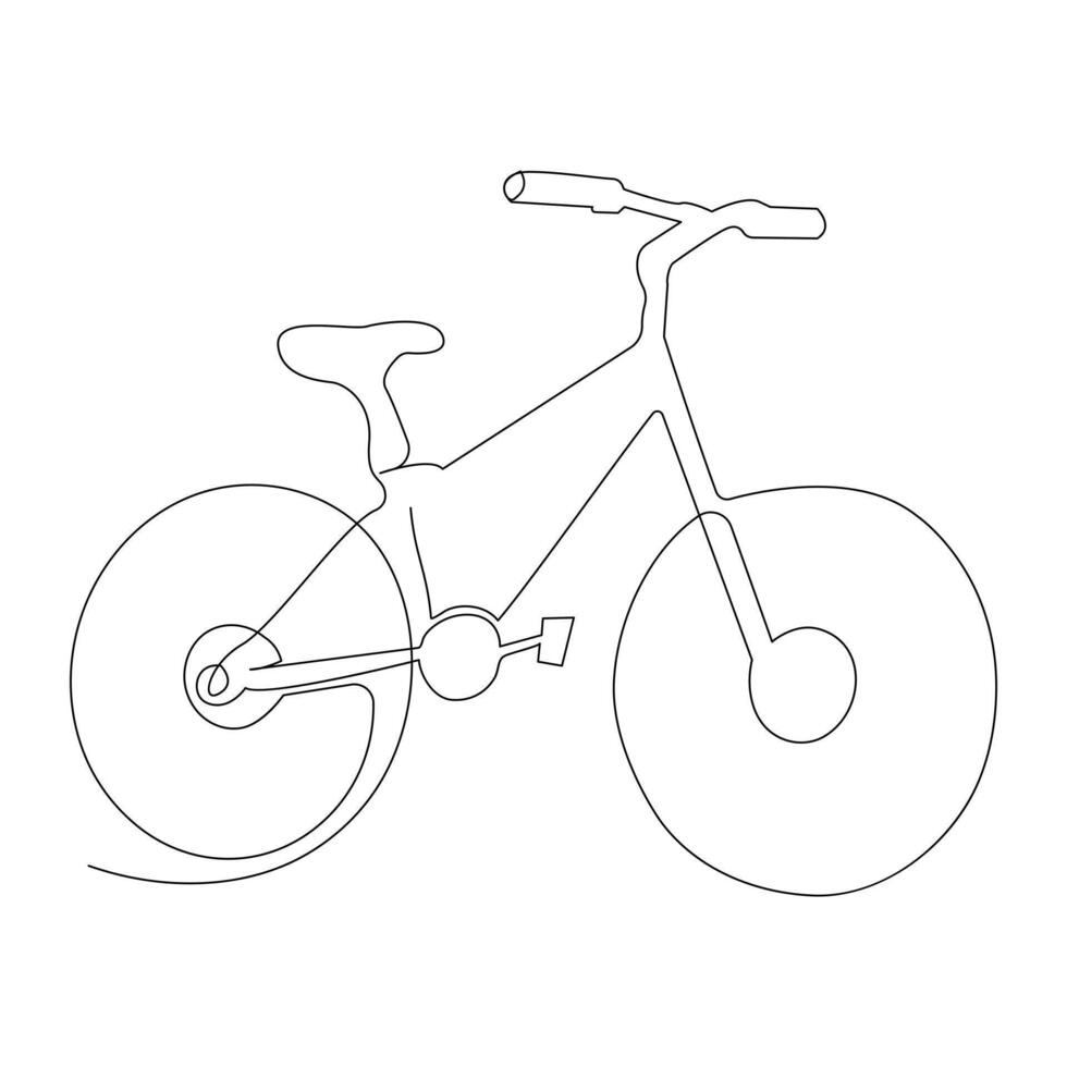 kontinuierlich Single Linie Zeichnung von Fahrrad und Fahrrad Tag Konzept einer Linie Vektor Kunst Illustration