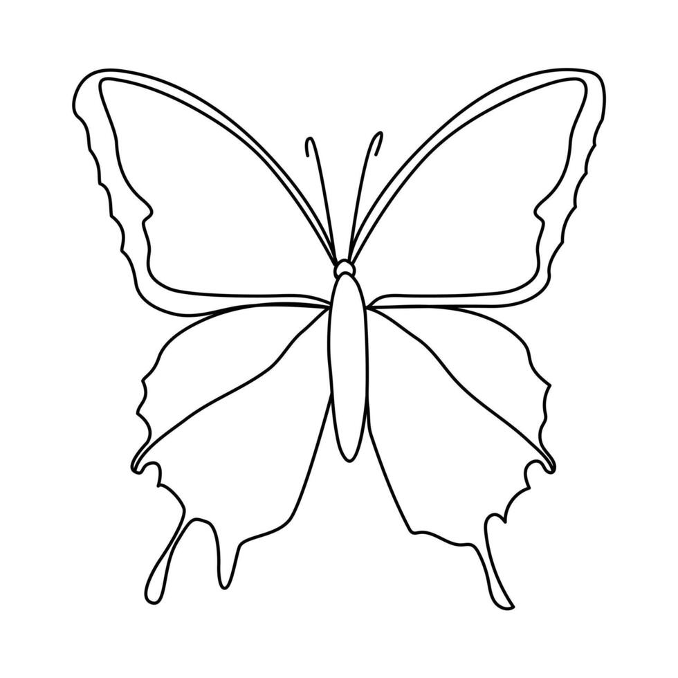 kontinuierlich einer Linie Zeichnung von fliegend abstrakt Schmetterling und Schmetterling Gliederung Vektor Illustration.