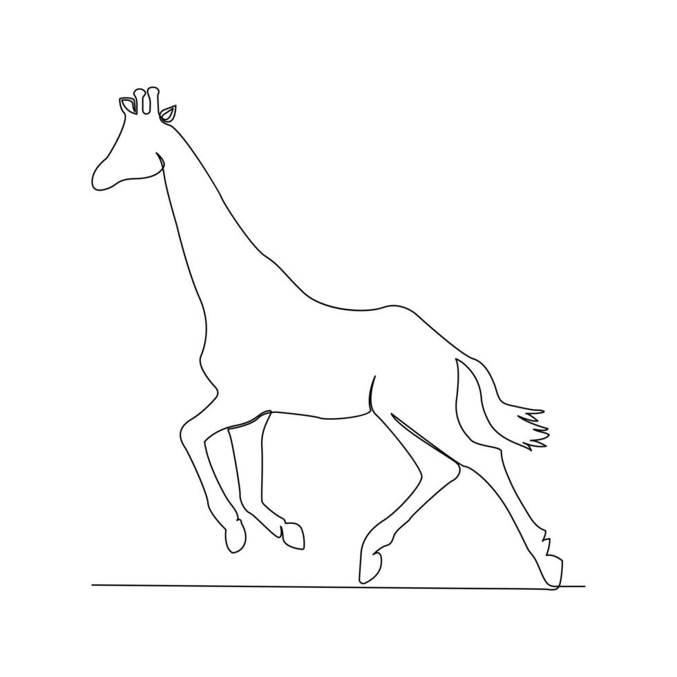 kontinuerlig ett linje giraff enda linje konst design och värld vilda djur och växter dag begrepp hand dragen minimalistisk stil vektor illustration