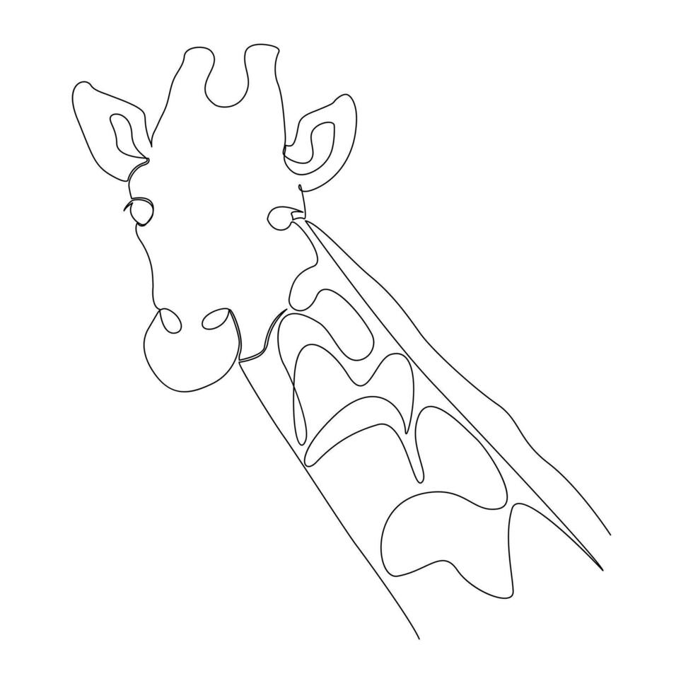 kontinuierlich einer Linie Giraffe Single Linie Kunst Design und Welt Tierwelt Tag Konzept Hand gezeichnet minimalistisch Stil Vektor Illustration