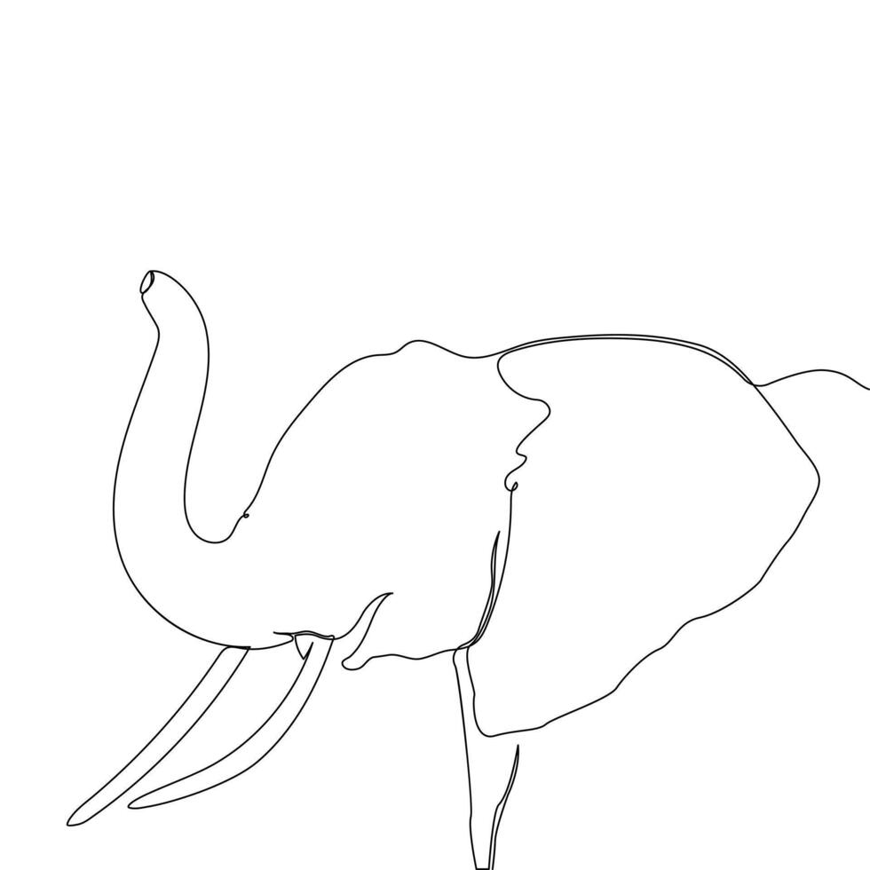 Elefant kontinuierlich Single Linie Kunst Zeichnung und Welt Tierwelt Tag Konzept minimalistisch Vektor Kunst Illustration.