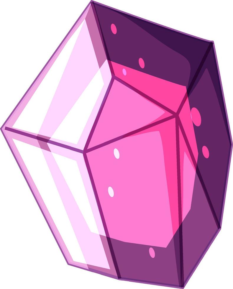 rosa Kristall mit Funkeln isoliert vektor