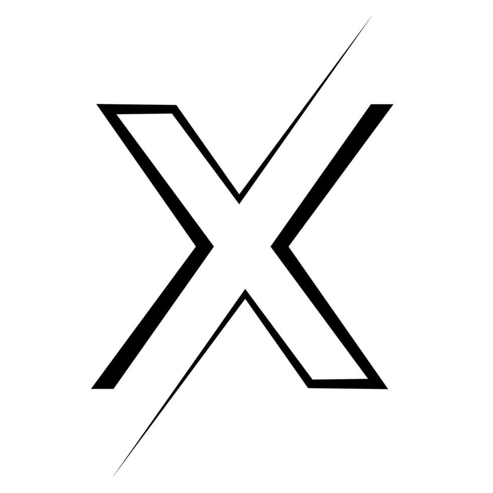 x Logo Studio Brief x einer Linie Symbol Logo Schriftart vektor