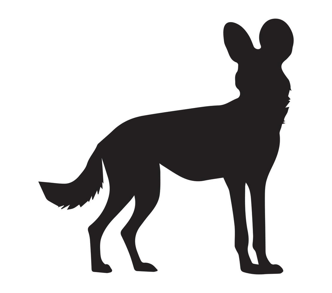 afrikanisch wild Hund Vektor. afrikanisch wild Hund Vektor Symbol im eben Stil.