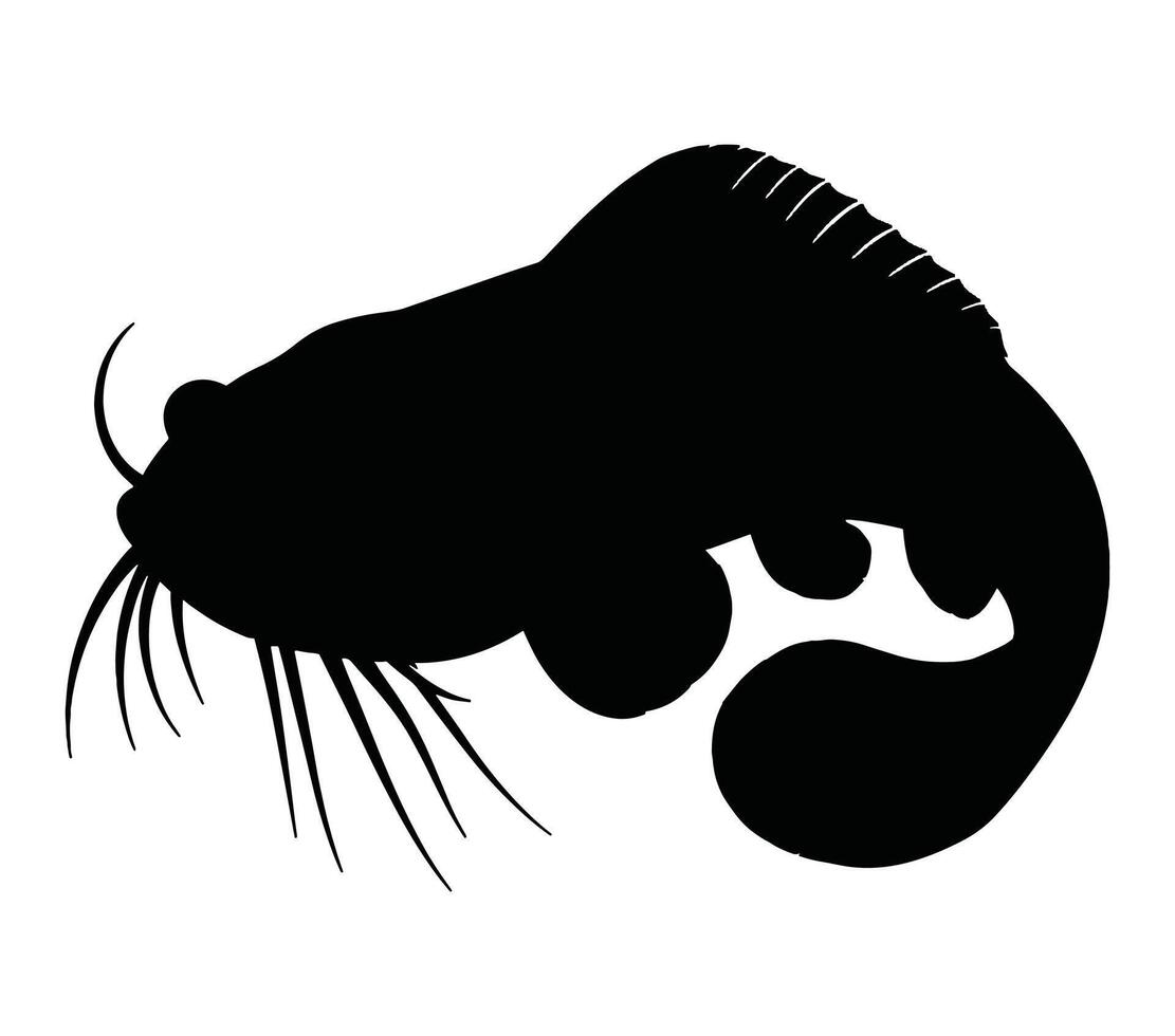 schwarz und Weiß afrikanisch Lungenfisch Silhouette. Vektor Illustration.