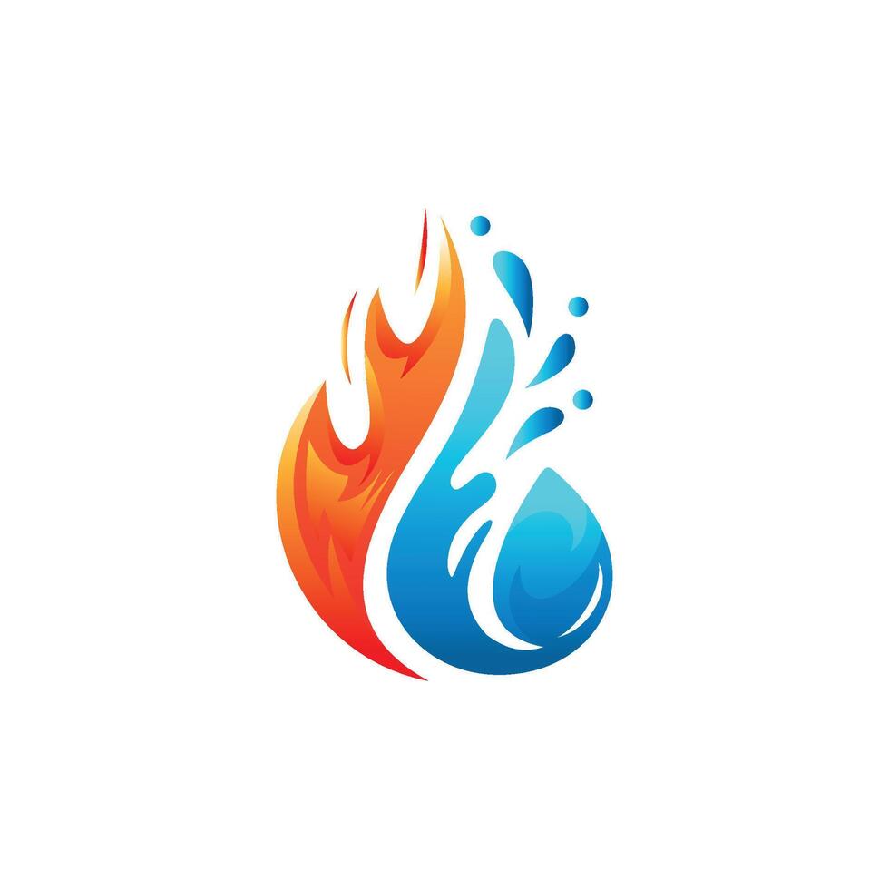 fallen Wasser und Feuer Logo Vektor
