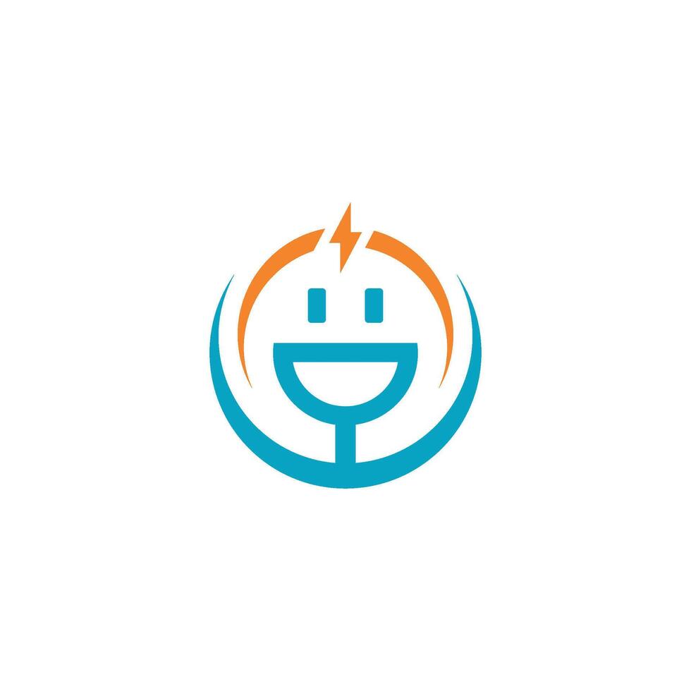 Leistung Lächeln elektrisch Logo Vektor