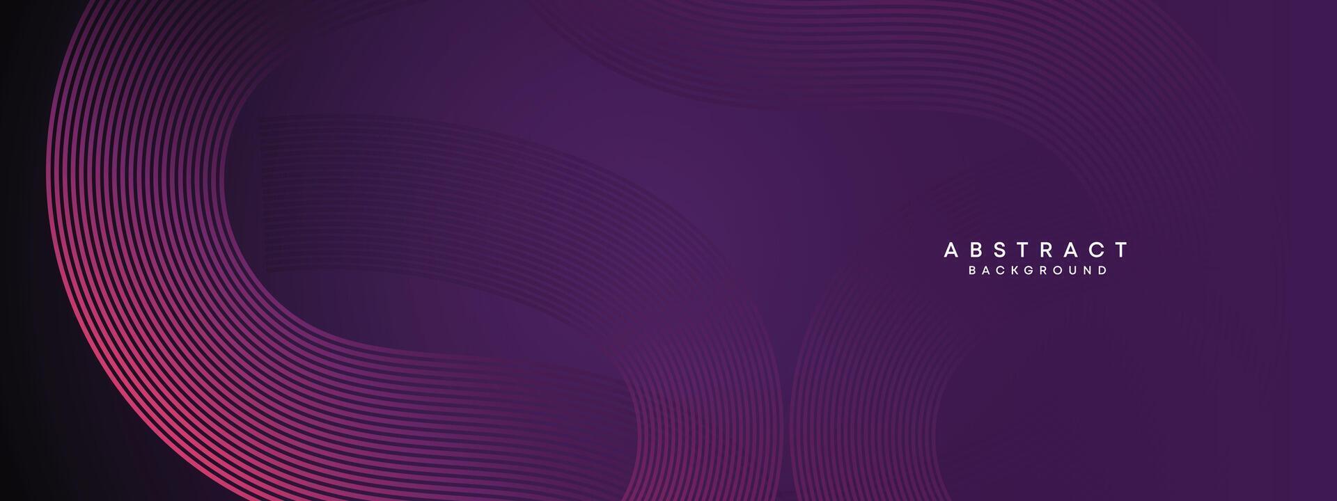abstrakt dunkel lila und Rosa winken Kreise Linien Technologie Hintergrund. Gradient mit glühend Linien glänzend geometrisch gestalten und Diagonale, zum Broschüre, Abdeckung, Poster, Banner, Webseite, Header vektor