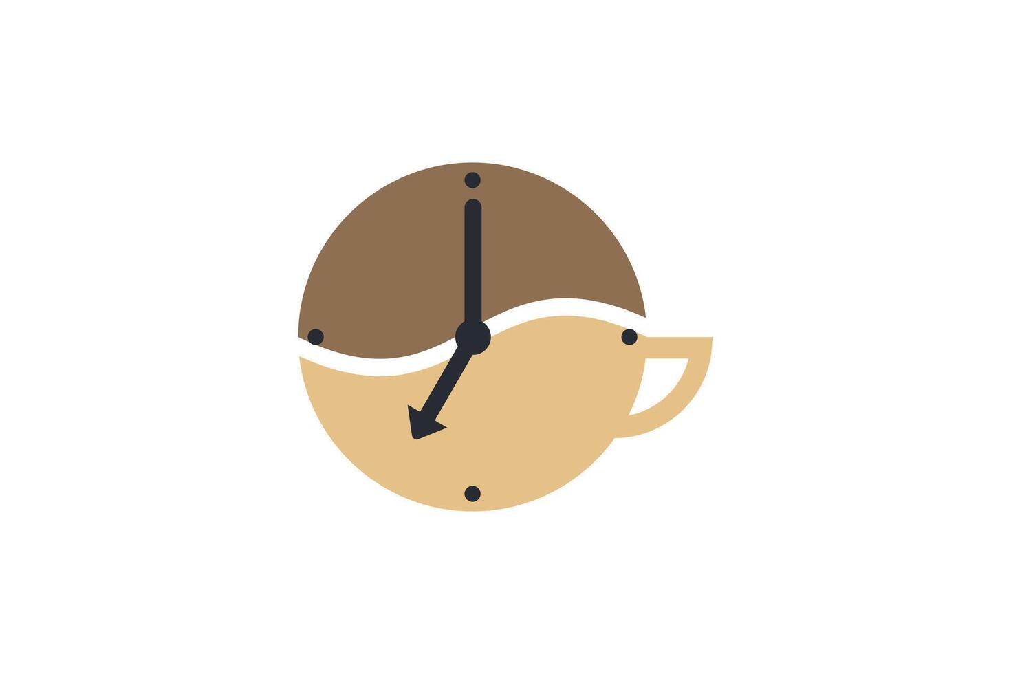kaffe tid logotyp design med kreativ begrepp vektor