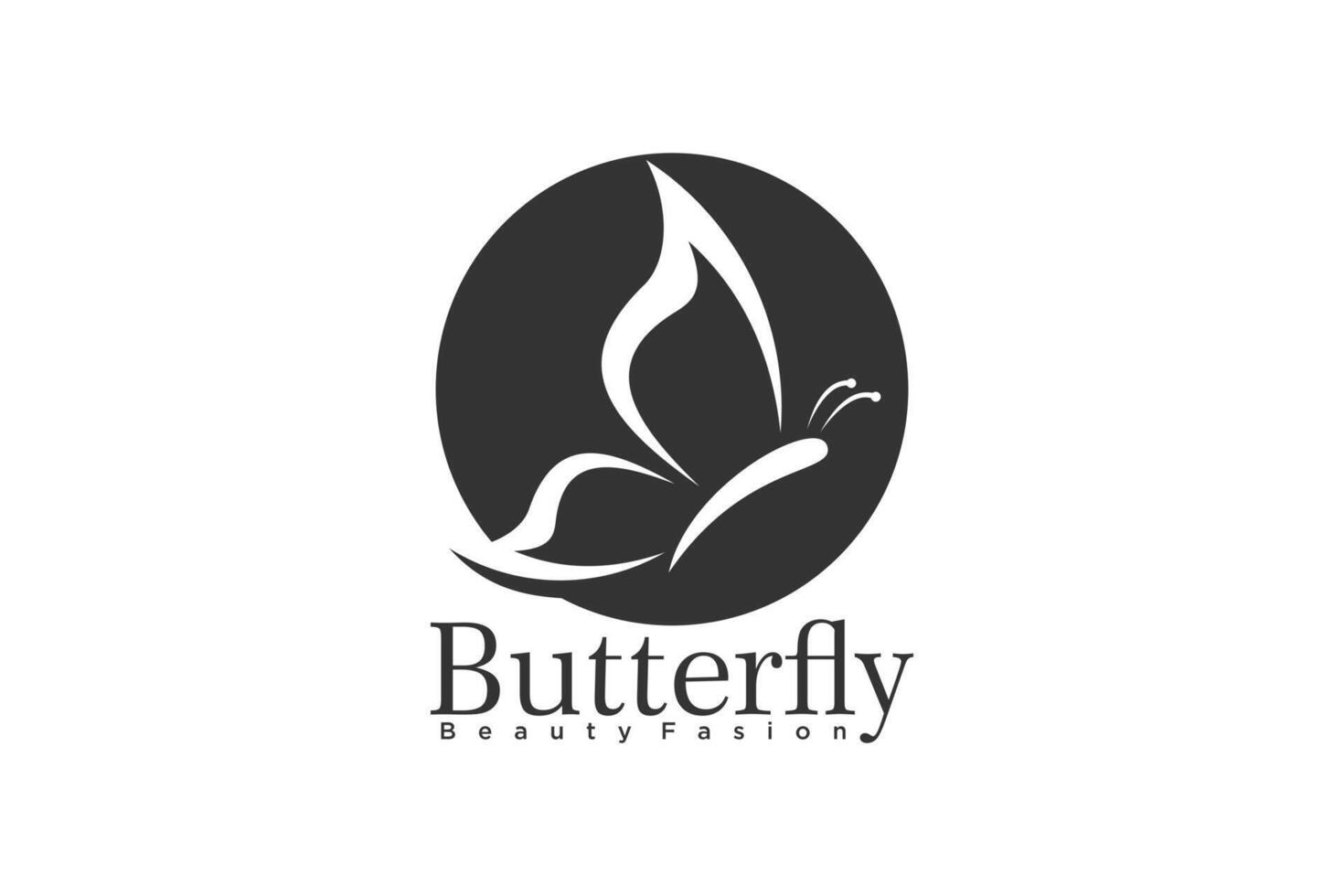 Schmetterling Schönheit Logo Design einzigartig Konzept Prämie Vektor