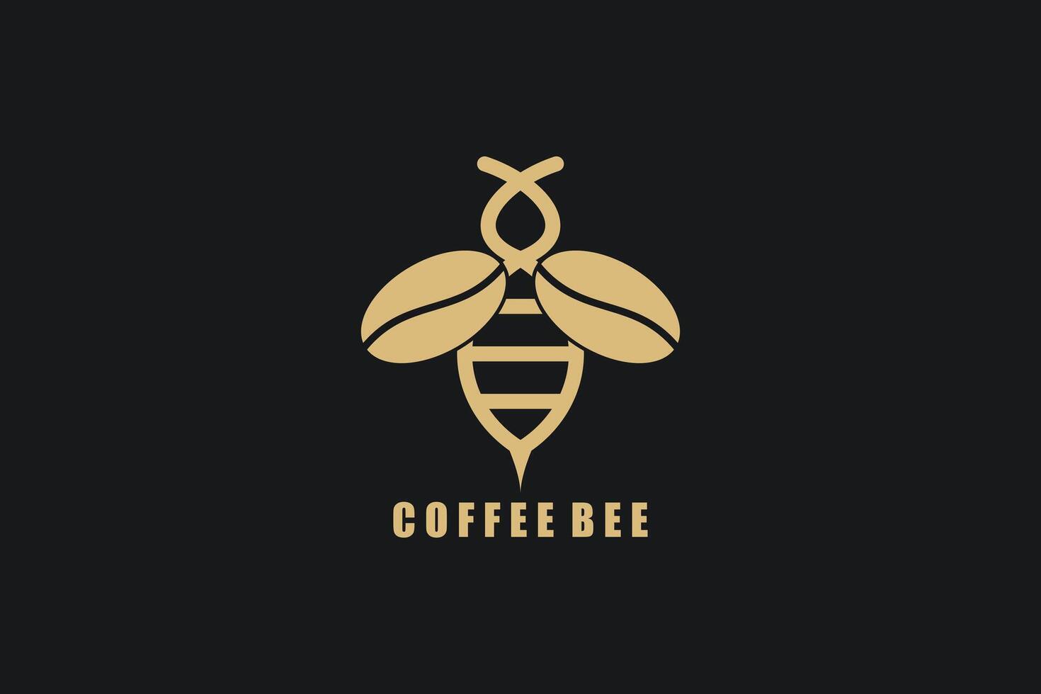 Kaffee Logo Design mit Biene Logo Konzept modern vektor