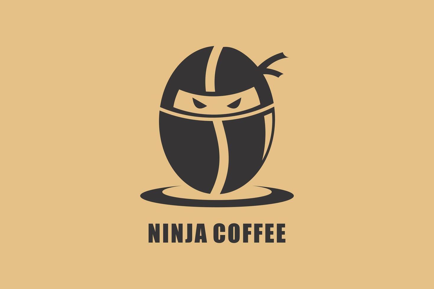 ninja kaffe logotyp design med modern begrepp vektor