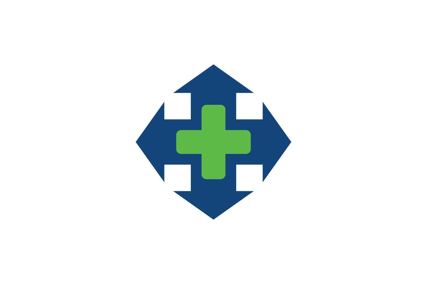 medizinisch Logo Design mit Haus Logo Konzept Prämie Vektor
