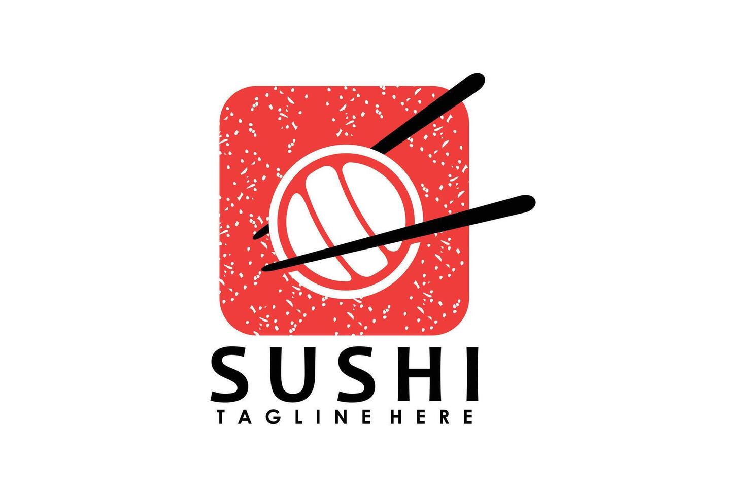 sushi logotyp design för japansk mat restaurang vektor