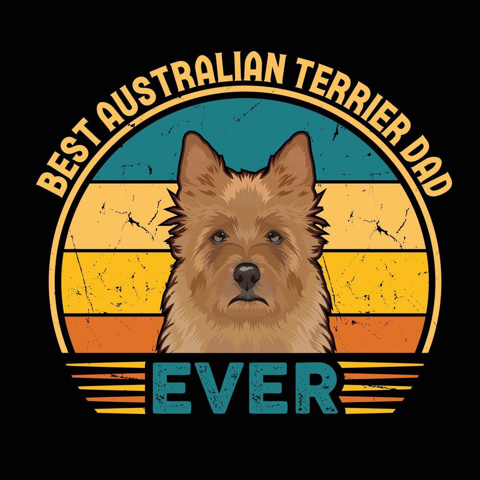 bäst australier terrier pappa någonsin typografi retro t-shirt design, årgång tee skjorta proffs vektor