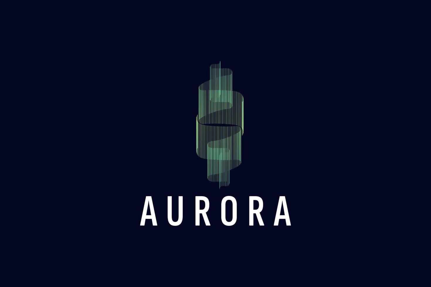 aurora logotyp vektor ikon illustration