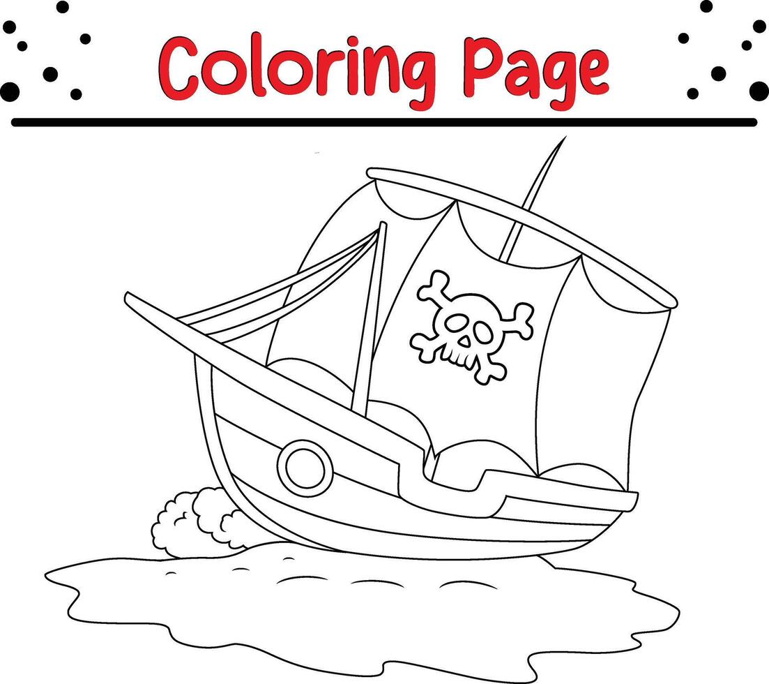 Pirat Schiff Färbung Buch Seite vektor