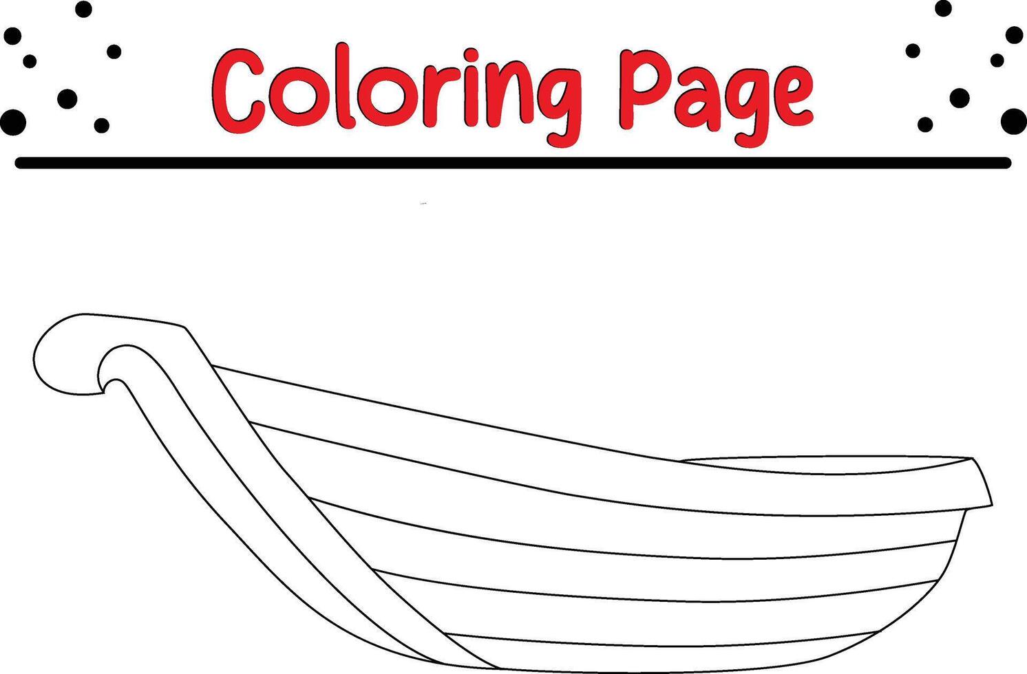 trä- båt färg sida för barn vektor