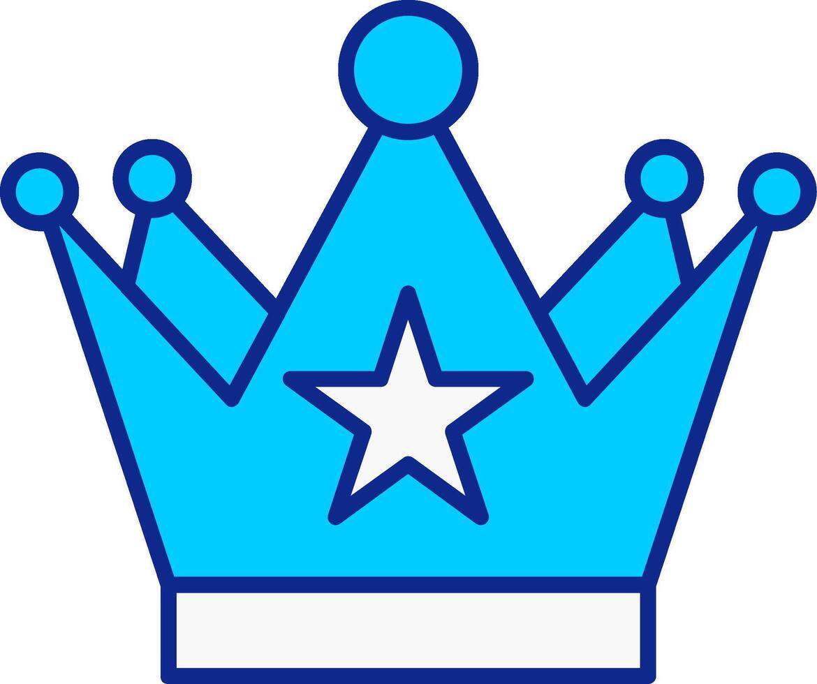 krona blå fylld ikon vektor