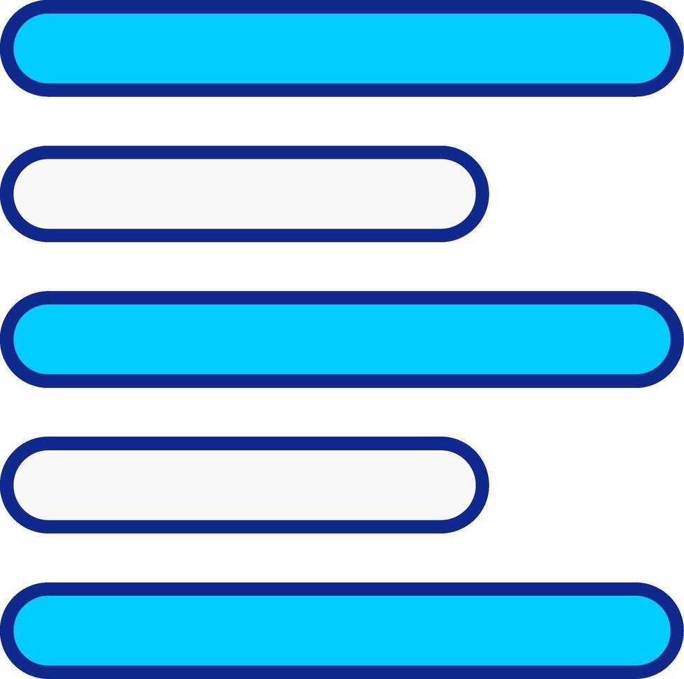 horizontal links ausrichten Blau gefüllt Symbol vektor