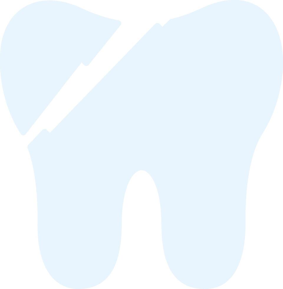 gebrochener Zahn flaches Symbol vektor
