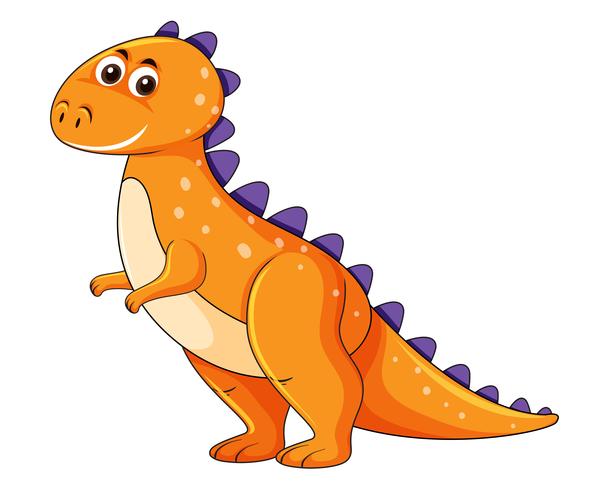 Gullig orange dinosaurisk karaktär vektor