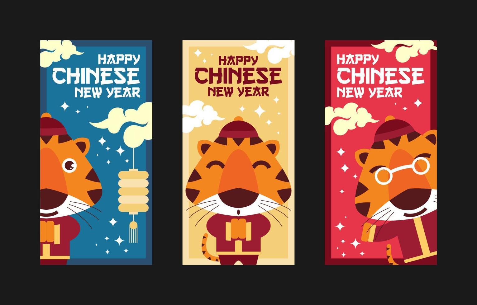 gott kinesiskt nytt år av tiger vektor