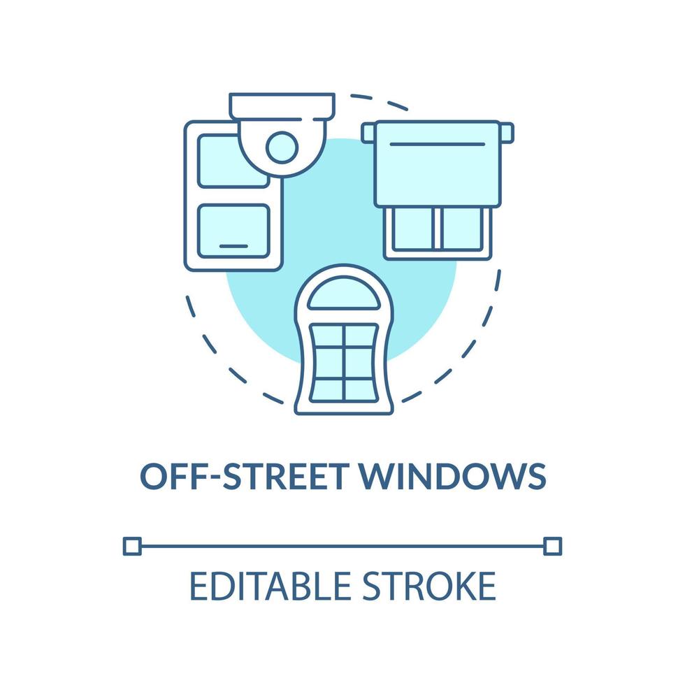 Off-Street-Fenster blaues Konzept-Symbol vektor