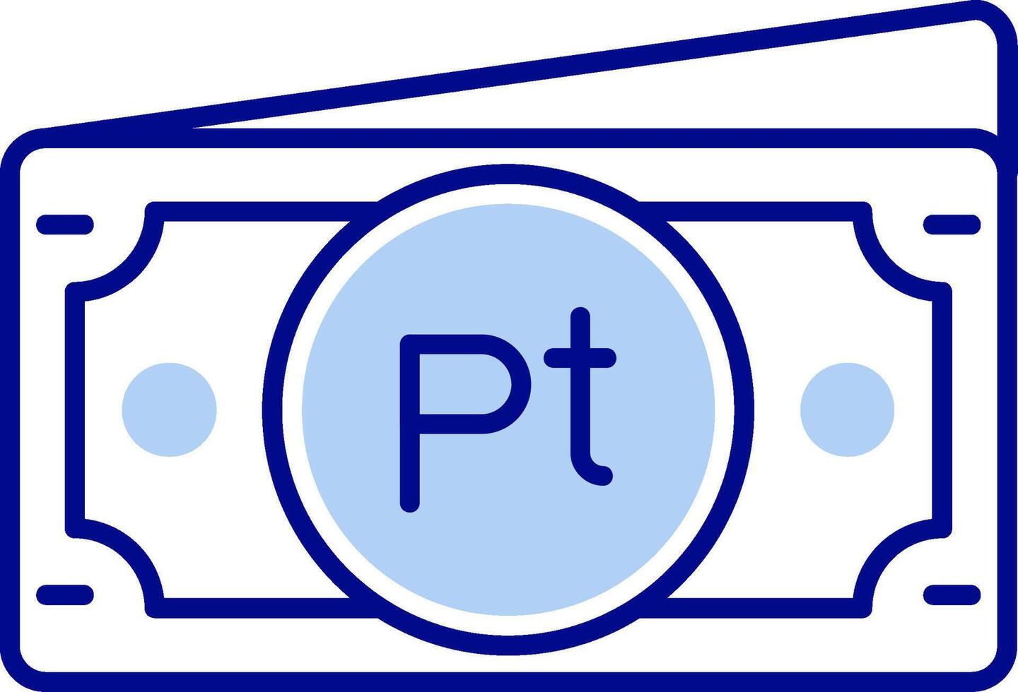 Peseta Linie gefüllt Symbol vektor