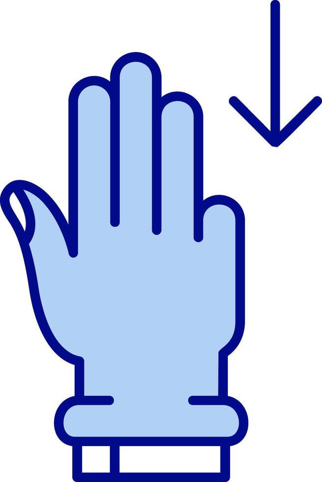drei Finger Nieder Linie gefüllt Symbol vektor