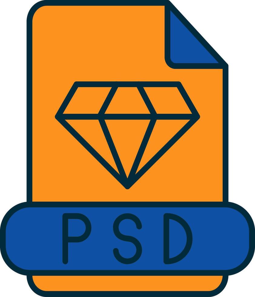 psd Linie gefüllt zwei Farben Symbol vektor