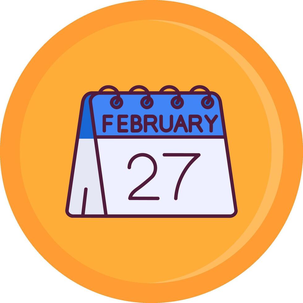 27: e av februari linje fylld ikon vektor