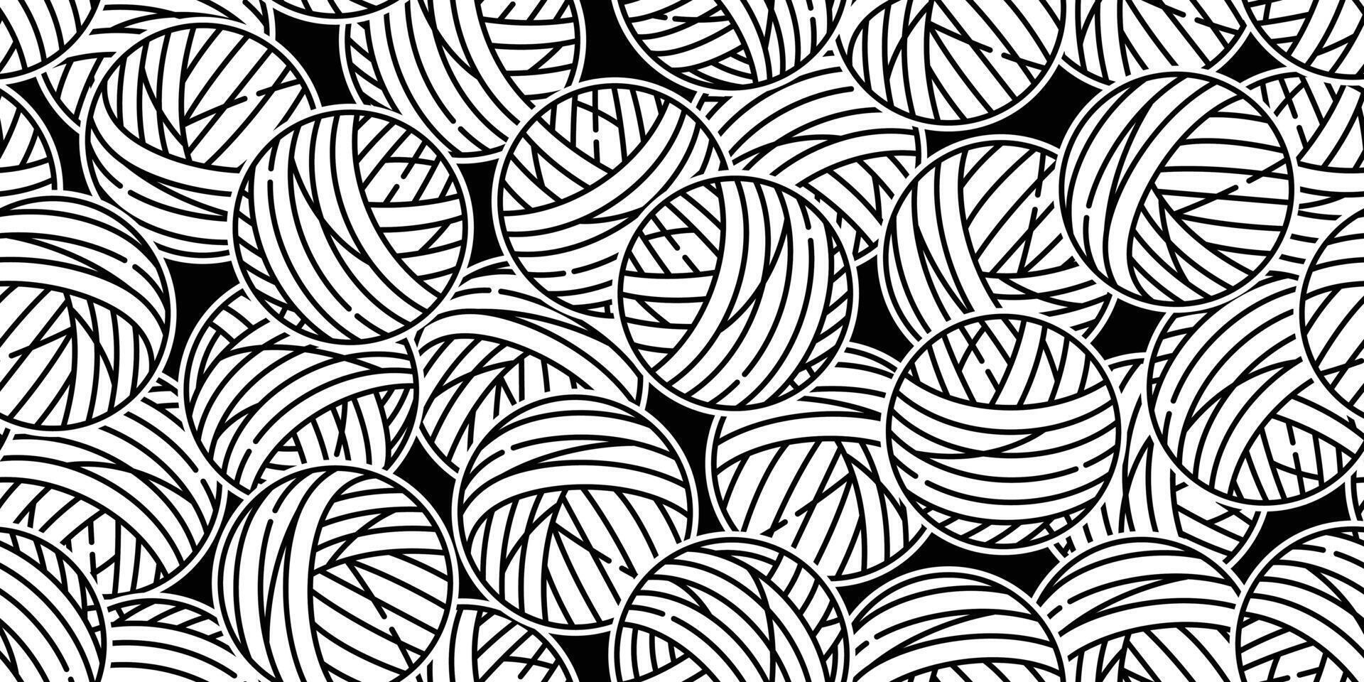 Garn Ball nahtlos Muster Vektor Bälle von Garn Stricken Nadeln Katze Spielzeug wiederholen isoliert Hintergrund Fliese Hintergrund Karikatur Illustration Design