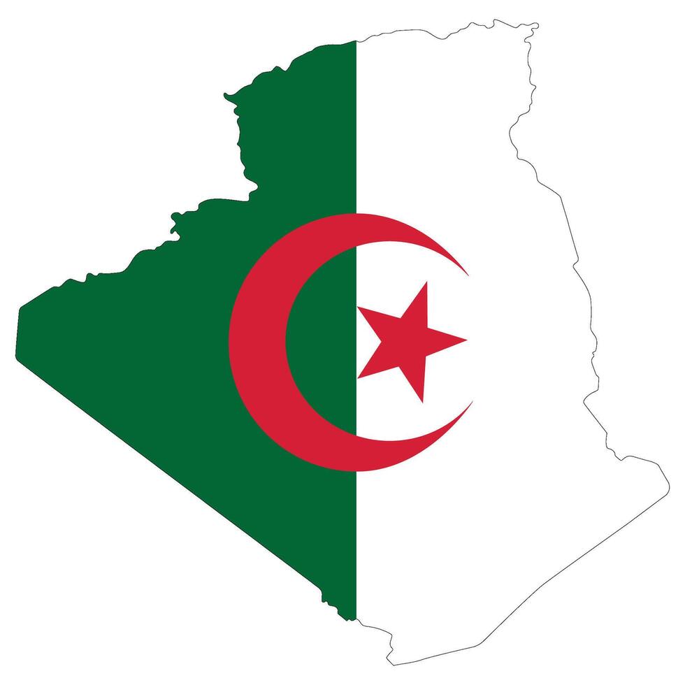 algeriet Karta. Karta av algeriet med algeriet flagga vektor