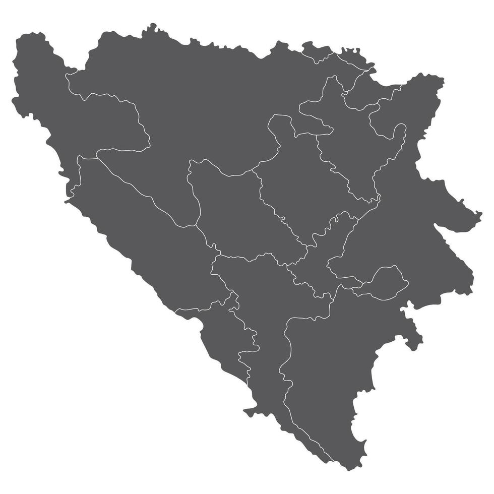 Bosnien und Herzegowina Karte. Karte von Bosnien und Herzegowina vektor