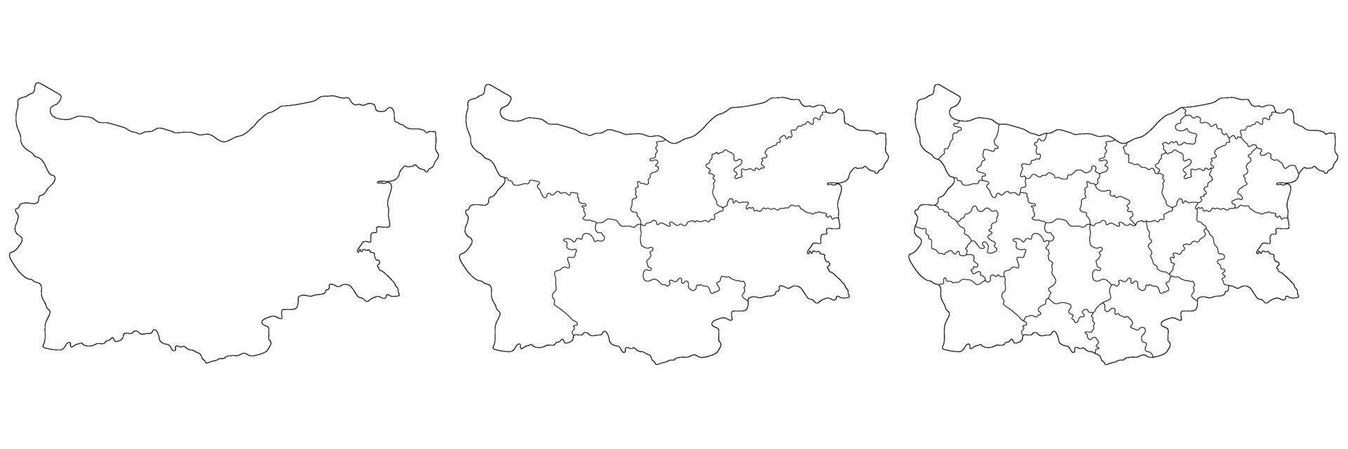 bulgarien Karta. Karta av bulgarien i vit uppsättning vektor