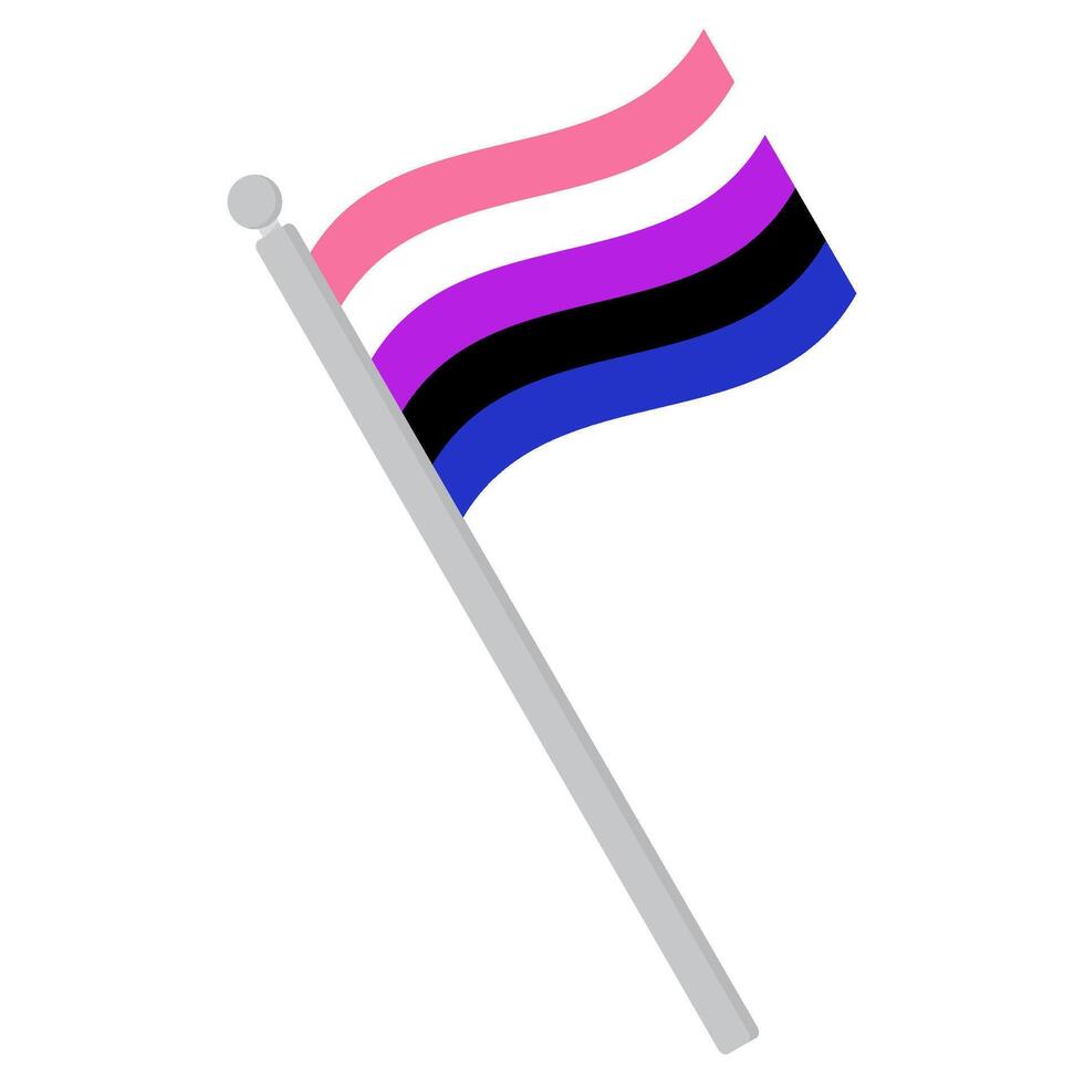 Genderfluid Stolz Flagge im Form. lgbt Stolz Flagge im gestalten vektor
